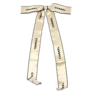 Chanel Bow Brooch Pin White 181746
